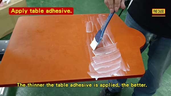 Does the table adhesive need to be applied?