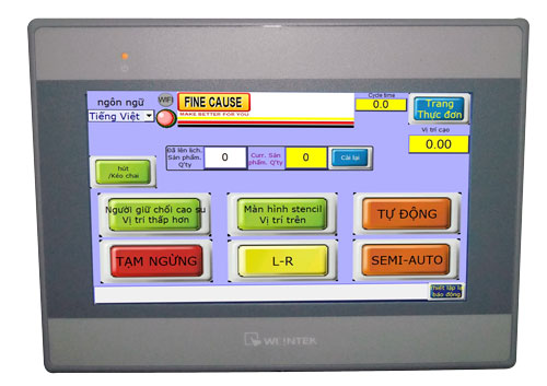 FINECAUSE 網印機 HMI 與 PLC 控制介面