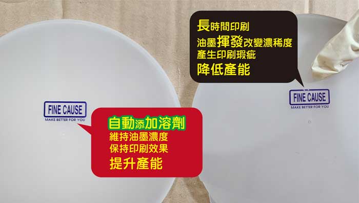 自動添加溶劑的印刷效果